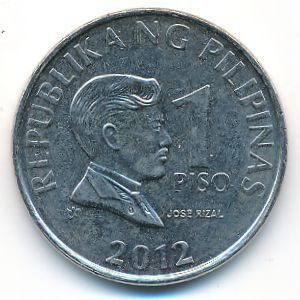 Philippines, 1 piso, 2012