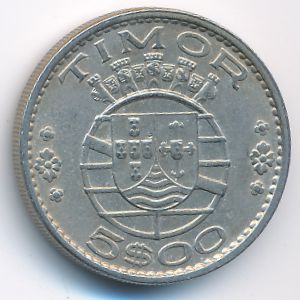 Timor, 5 escudos, 1970