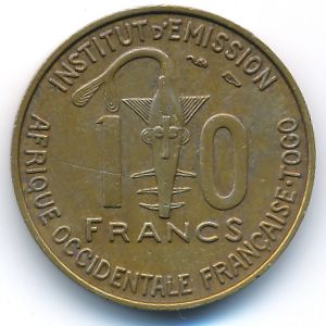 Французская Западная Африка, 10 франков (1957 г.)