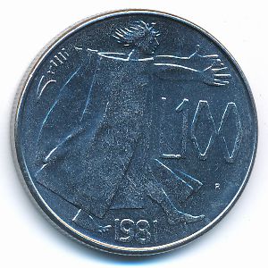 San Marino, 100 lire, 1981