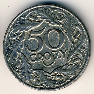 Poland, 50 groszy, 1938