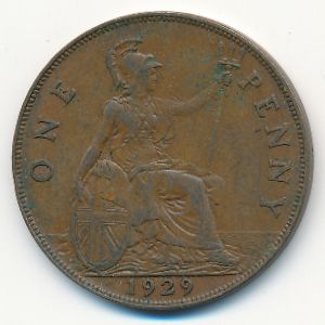 Великобритания, 1 пенни (1929 г.)