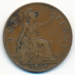 Великобритания, 1 пенни (1934 г.)