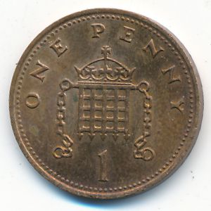 Великобритания, 1 пенни (1987 г.)