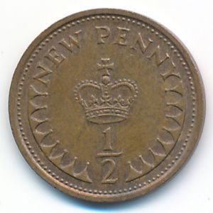 Great Britain, 1/2 new penny, 1976