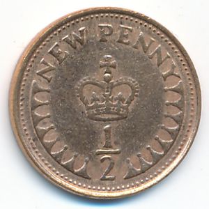 Великобритания, 1/2 нового пенни (1978 г.)