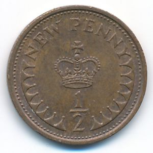 Великобритания, 1/2 нового пенни (1978 г.)