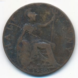 Великобритания, 1/2 пенни (1914 г.)