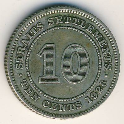 Стрейтс-Сетлментс, 10 центов (1926 г.)