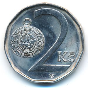 Czech, 2 koruny, 1993–2020