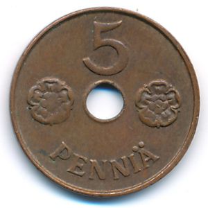 Финляндия, 5 пенни (1942 г.)