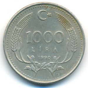 Турция, 1000 лир (1990 г.)