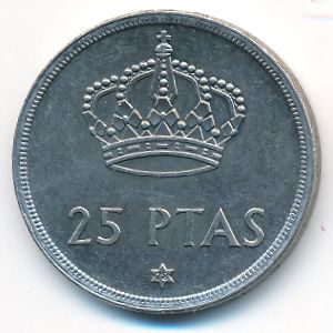 Spain, 25 pesetas, 1975