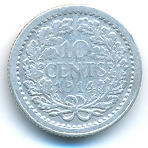 Netherlands, 10 cents, 1914
