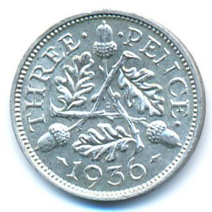 Великобритания, 3 пенса (1936 г.)