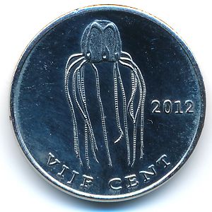 Остров Святого Евстафия., 5 центов (2012 г.)