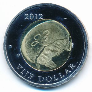 Остров Святого Евстафия., 5 долларов (2012 г.)