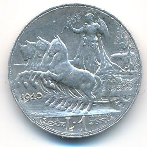 Италия, 1 лира (1910 г.)