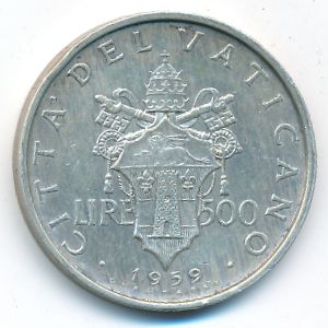 Ватикан, 500 лир (1959 г.)