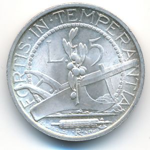 Сан-Марино, 5 лир (1938 г.)