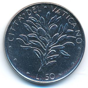 Ватикан, 50 лир (1973 г.)