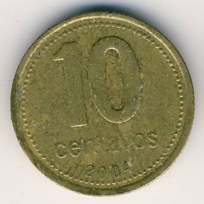 Аргентина, 10 сентаво (2004 г.)