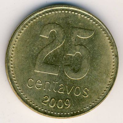 Аргентина, 25 сентаво (1992–2010 г.)