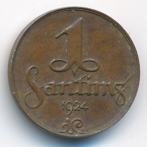 Latvia, 1 santims, 1924