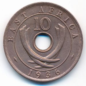 Восточная Африка, 10 центов (1936 г.)
