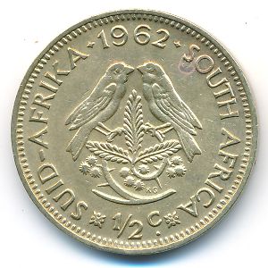 South Africa, 1/2 cent, 1962