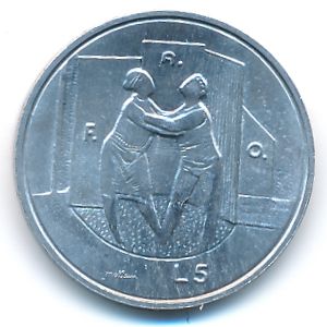 San Marino, 5 lire, 1976