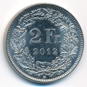 Switzerland, 2 francs, 2012