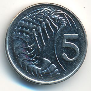 Cayman Islands, 5 cents, 1992