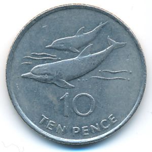 Остров Святой Елены и острова Вознесения, 10 пенсов (1998 г.)