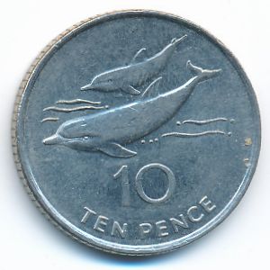 Saint Helena Island and Ascension, 10 pence, 1998