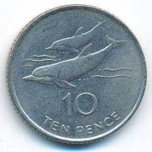 Остров Святой Елены и острова Вознесения, 10 пенсов (1998 г.)