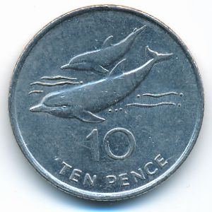 Остров Святой Елены и острова Вознесения, 10 пенсов (1998 г.)