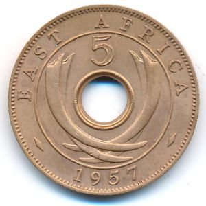 East Africa, 5 cents, 1957