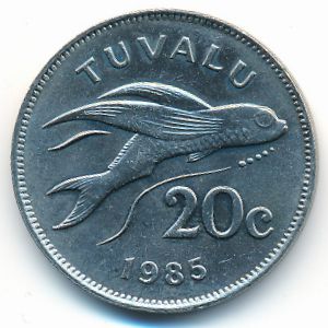 Tuvalu, 20 cents, 1985