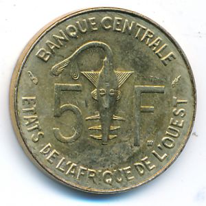 Западная Африка, 5 франков (1980 г.)