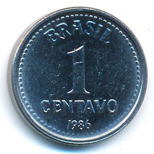 Brazil, 1 centavo, 1986