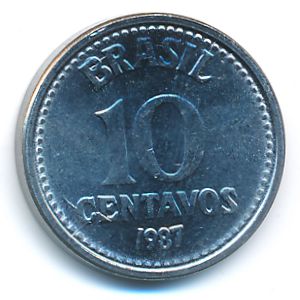 Бразилия, 10 сентаво (1987 г.)