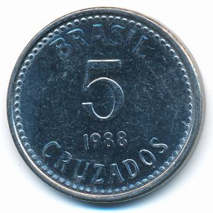 Бразилия, 5 крузадо (1988 г.)