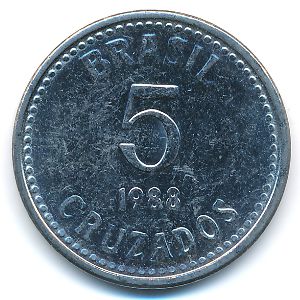 Бразилия, 5 крузадо (1988 г.)