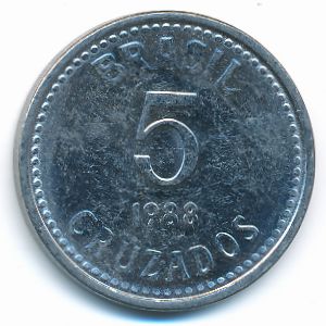 Бразилия, 5 крузадо (1988 г.)