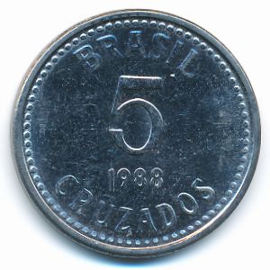 Бразилия, 5 крузадо (1988 г.)