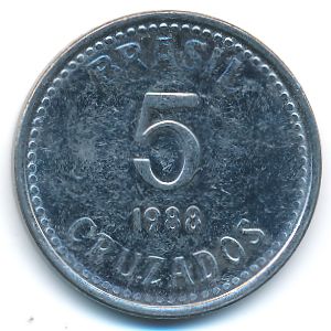 Бразилия, 5 крузадо (1988 г.)
