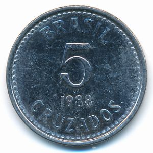 Бразилия, 5 крузадо (1988 г.)