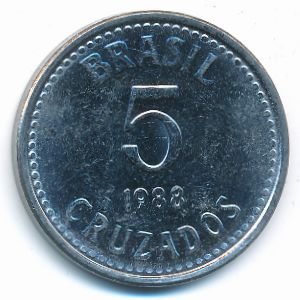 Бразилия, 5 крузадо (1988 г.)