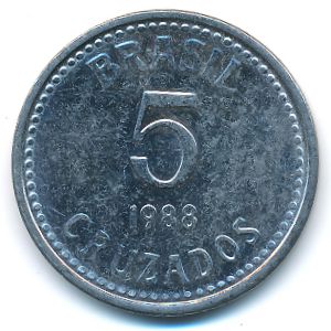 Бразилия, 5 крузадо (1988 г.)